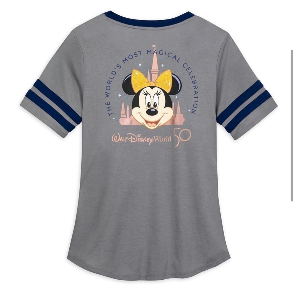 Walt Disney World 50th Anniversary Minnie Mouse Soccer T-Shirt for Women Medium
